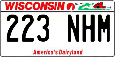 WI license plate 223NHM