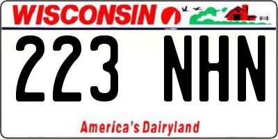WI license plate 223NHN
