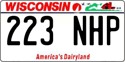 WI license plate 223NHP