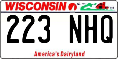 WI license plate 223NHQ