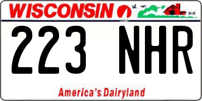 WI license plate 223NHR