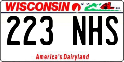 WI license plate 223NHS
