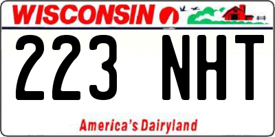 WI license plate 223NHT