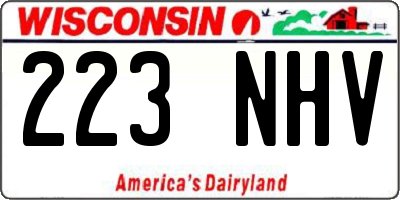 WI license plate 223NHV
