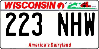 WI license plate 223NHW