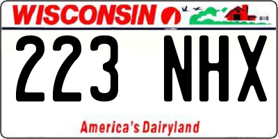WI license plate 223NHX