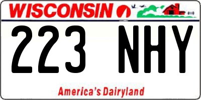 WI license plate 223NHY