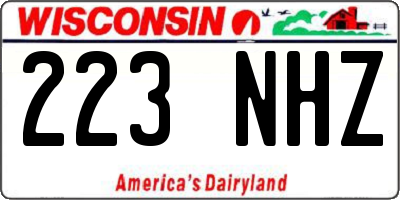 WI license plate 223NHZ