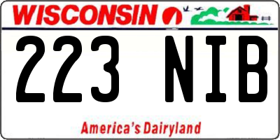 WI license plate 223NIB