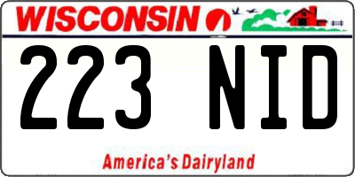 WI license plate 223NID