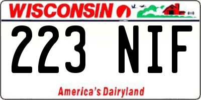 WI license plate 223NIF