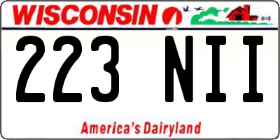 WI license plate 223NII