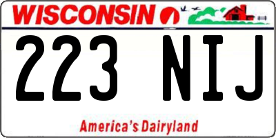 WI license plate 223NIJ