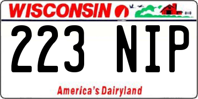 WI license plate 223NIP