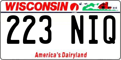 WI license plate 223NIQ