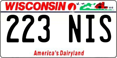 WI license plate 223NIS