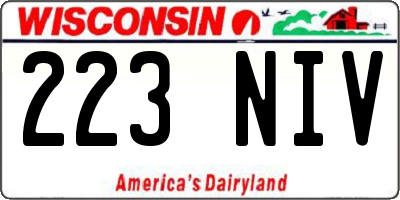 WI license plate 223NIV