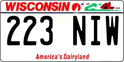 WI license plate 223NIW