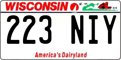 WI license plate 223NIY