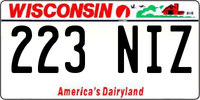 WI license plate 223NIZ