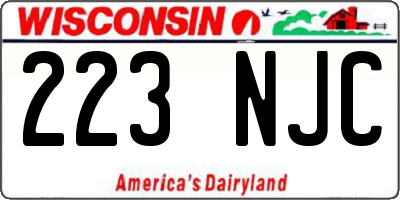 WI license plate 223NJC