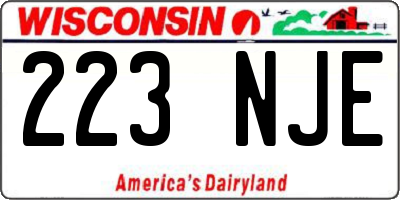WI license plate 223NJE