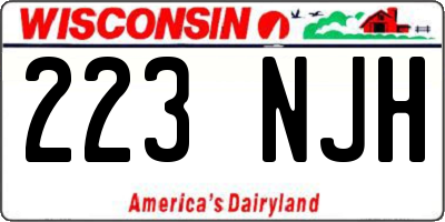 WI license plate 223NJH