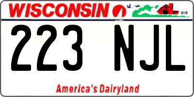 WI license plate 223NJL