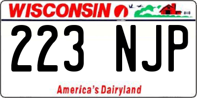 WI license plate 223NJP
