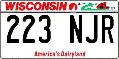 WI license plate 223NJR