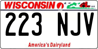 WI license plate 223NJV