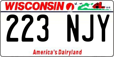 WI license plate 223NJY