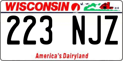 WI license plate 223NJZ