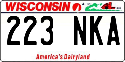 WI license plate 223NKA