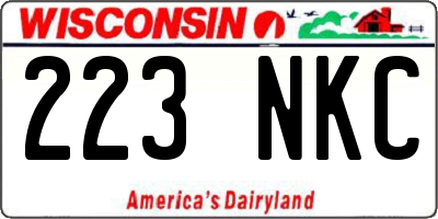 WI license plate 223NKC