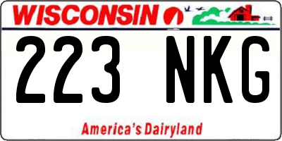 WI license plate 223NKG