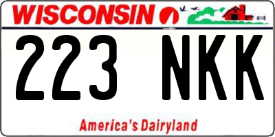 WI license plate 223NKK