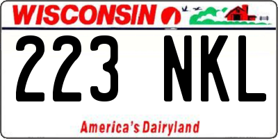 WI license plate 223NKL