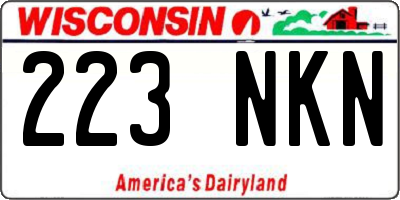 WI license plate 223NKN