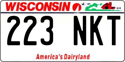 WI license plate 223NKT