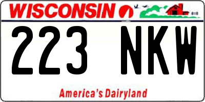 WI license plate 223NKW