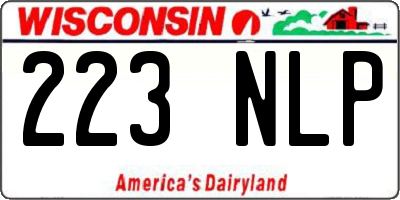 WI license plate 223NLP