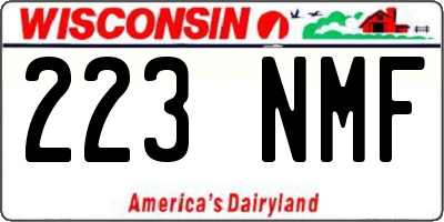 WI license plate 223NMF