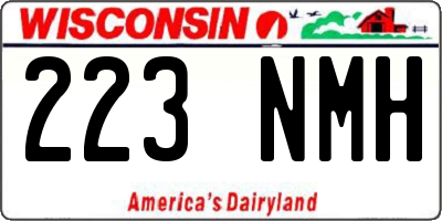 WI license plate 223NMH