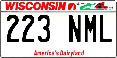 WI license plate 223NML