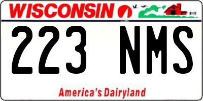 WI license plate 223NMS