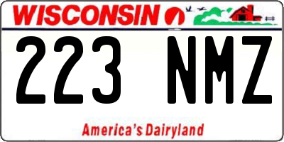 WI license plate 223NMZ