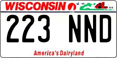 WI license plate 223NND