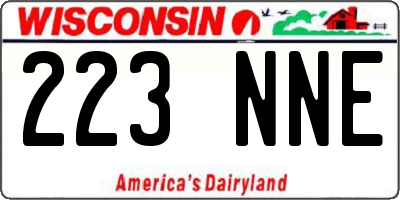WI license plate 223NNE