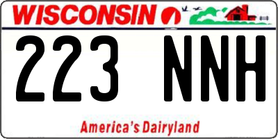 WI license plate 223NNH